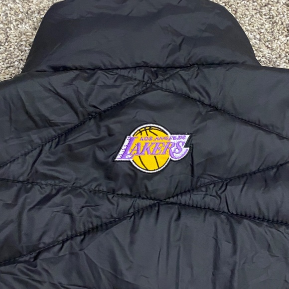 XXL NBA Los Angeles Lakers Black Puffer Jacket Coat Black Monogram Mens 2XL - Picture 6 of 12